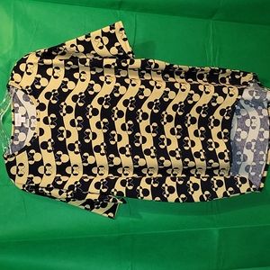 Lularoe Minnie Mouse black and yellow Irma top in size S